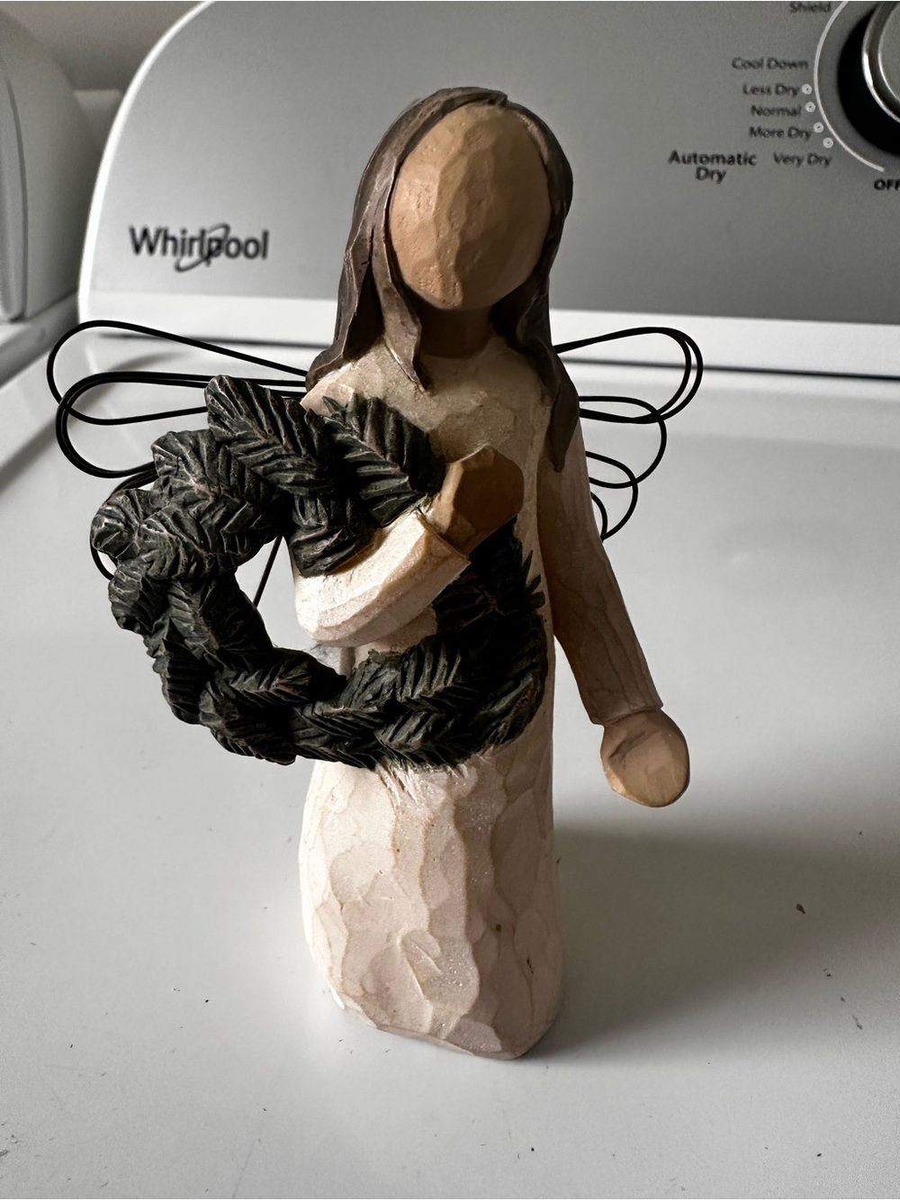 Willowtree “Winter” Angel Figurine with Green Wreath